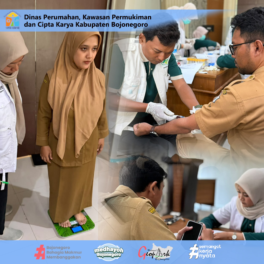 Cegah Penyakit Sejak Dini, Pegawai DPKPCK Bojonegoro Antusias Ikuti Cek Kesehatan Gratis